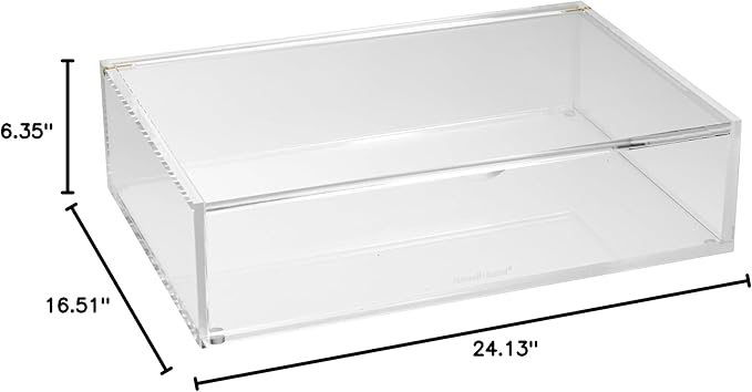 russell+hazel Medium Acrylic Flip Box, 9.5” x 6.5”, Desktop Organization, Clear, 1 Count, 98147