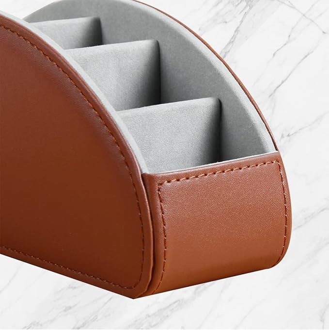 Remote Control Holder - 5 Compartment Nightstand TV Remote Caddy Organizer for DVD, Media, Blu-Ray, Heater Controllers, Mobile Phone, Glasses and Office Supplies Storage Box