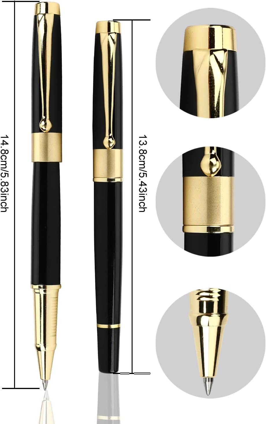 YIVONKA Ballpoint Pen Black Refill,Luxury Ballpoint Line width 0.5mm,Best Ball Pen Gift Set for Men & Women Professional Executive,Office,Nice BallPens Classy Gift Box (Black)