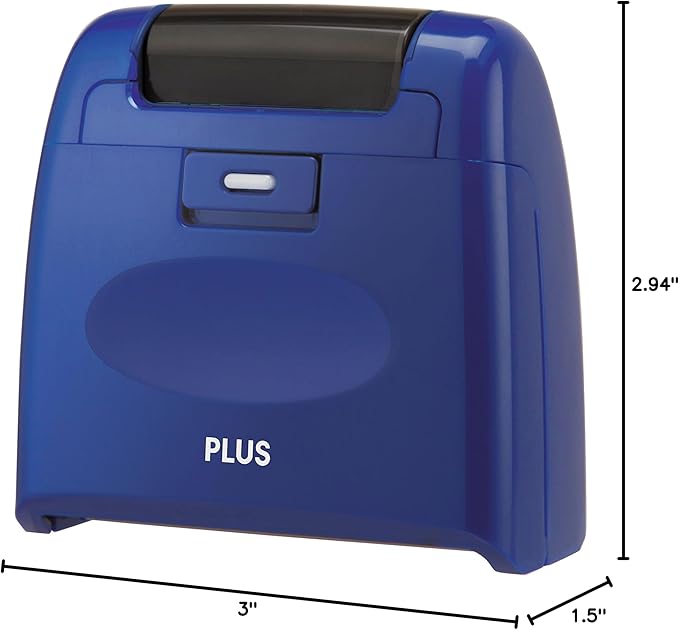 Guard Your ID WIDE Roller Identity Theft Prevention Security Stamp NAVY BLUE Mask out Private Information (38328)