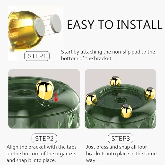 Dark Green Pen Pencil Holder for Desk, 360° Rotating Pen Organizer, Green Office Supplies, Cute Pen Holder, 6-Compartment Pencil Holder Rotating