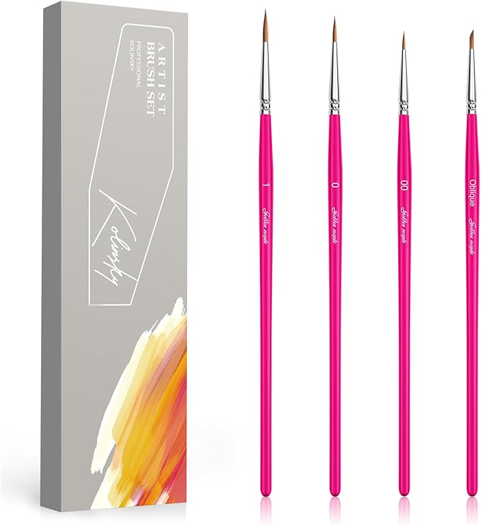 Kolinsky Brush, Golden Maple Miniature Sable Paint Brushes Professional Artist Brush Set, Kolinsky Fine Detail Brushes for Model, 40k, Fingure, Watercolor, Acrylic, and Miniature Painting