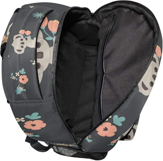 Koala And Flowers Backpack School Bag Travel Daypack Rucksack for Students