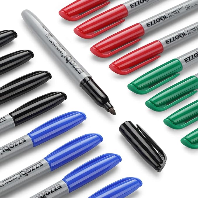 Permanent Markers Bulk, Permanent Marker Bulk Pack of 72, 4 Assorted Colors, Fine Point Permanent Markers For Kids and Adult Coloring as Office, School Supplies