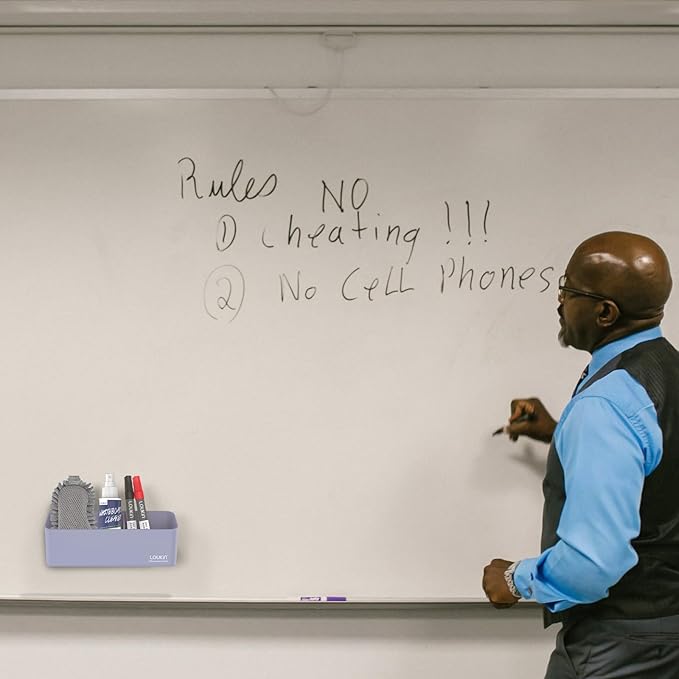 loukin Magnetic and Adhesive Marker Holder, Dry Erase Accessory Tray, Magnetic Storage Organizer for Whiteboard, Glass or Refrigerators (Purple)