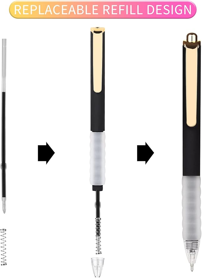 Pens Ballpoint 18-pcs Pens Medium Point Smooth Writing Pens Bulk Pens Black Ink 1.0 mm Journaling Pen Office Supplies for Women & Men