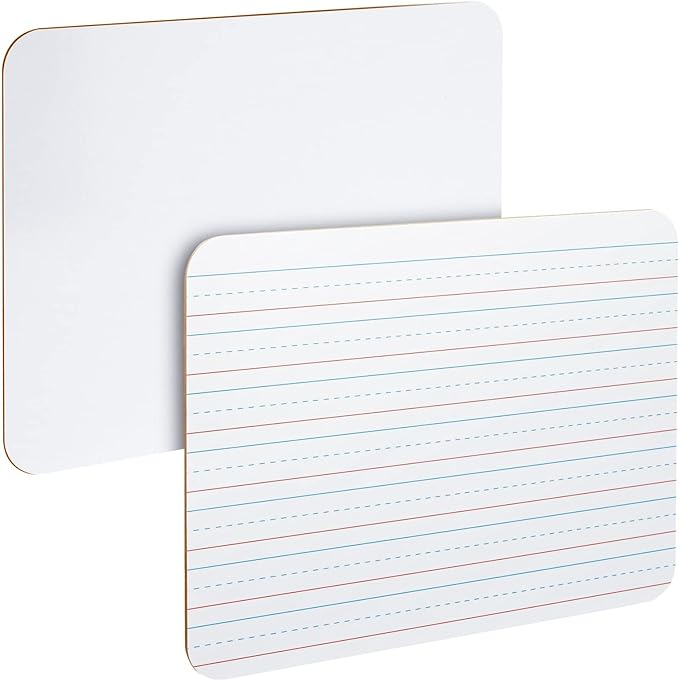 Juvale 12 Pack Double Sided Small Dry Erase White Boards with Lines - Whiteboards for Students and Classroom Supplies (9x12 in)