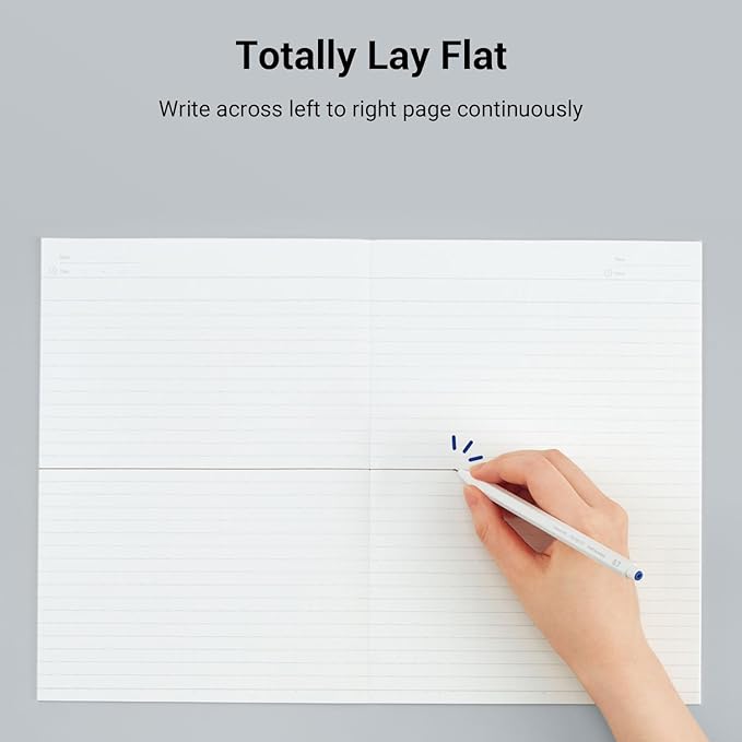 KOKUYO Campus Composition Kimochii Notebook, 3 Pack Feels Flat Semi-B5 Comp Book, Green Pink Blue, Dot A 7mm Ruled, 30 Sheets Lined Journal Notebook for School Note Taking. Japan Import (NO-FL3CATX3)