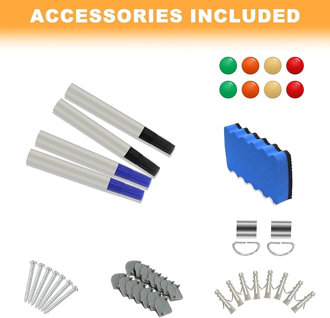 H-Qprobd Dry Erase Board for Wall 60"x40" Aluminum Presentation Magnetic Whiteboard with Long Pen Tray, Wall-Mounted White Board for School, Office and Home