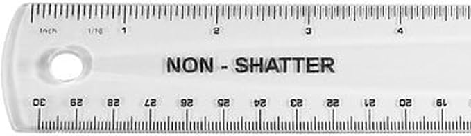 Westcott 13862 Flexible, Shatterproof Clear Ruler, 12 in
