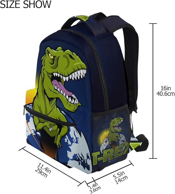 senya Dinosaur The Planet School Backpack Travel Rucksack Book Bag Laptop Backpack Casual Daypack for Travel/College/Work One Size