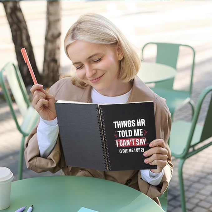 Things HR Told Me I Can't Say 160 Blank Pages Spiral Notebook, Funny Sarcastic Notebook Gift for Colleague Coworker Office Worker Team Work Friend, Coworker Appreciation Gift