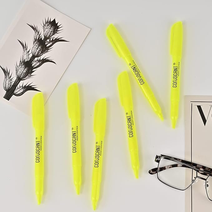 80 packs of highlighters, yellow highlighter, wide chisel tip marking, quick drying, bulk fluorescent pen marking, non-toxic and tasteless, suitable for schools offices and home.