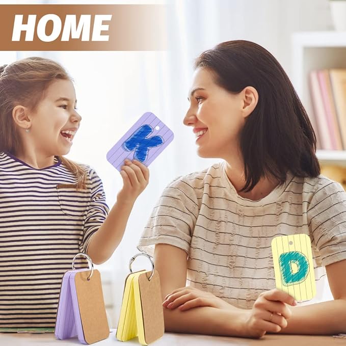 Koogel 300 Pcs Colored Index Cards, 2.2 x 3.5 Inch Study Notecards with Ring for School, Learning, Memory