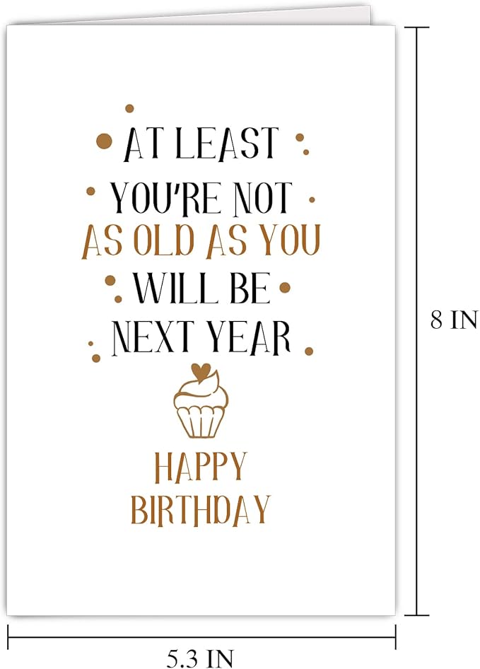 Supoeguk Funny Joke Birthday Card for Friends, Snarky Birthday Card for Him Her, Hilarious Getting Older Birthday Card