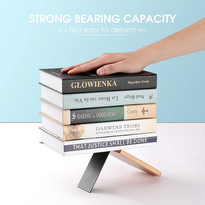 Lemon Tree Leaves Wooden Large Book Ends Bookends for Shelves, 2 Pack Non-Skid Bookends for Heave Books, Book Stoppers Holders for Kitchen Office Library, 6.7x4.7x3.9in