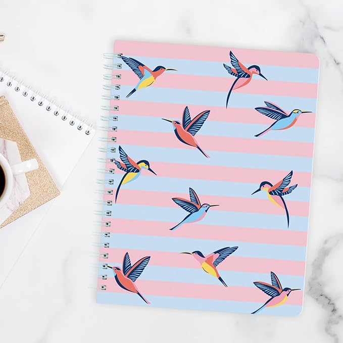 Sweetzer & Orange S&O Cute Spiral Notebooks - College Ruled Spiral Notebook with Pockets - Hardcover Notebook for Women - Cute Notebooks for School & Journal - 80 Double-Sided Pages, 6.25" x 8.25”