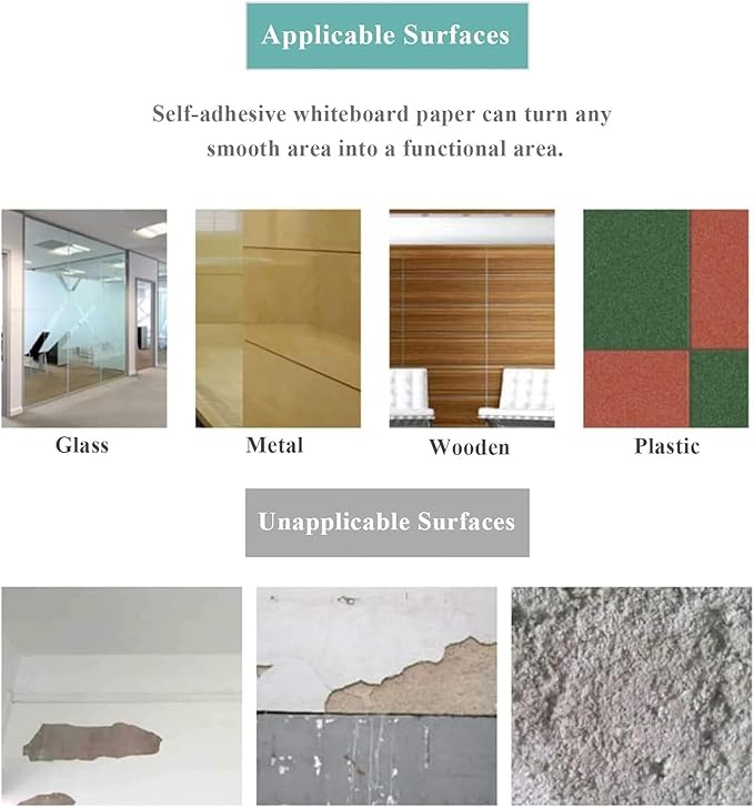 Magnetic Dry Erase Whiteboard Paper, 94" x 47" with Self Adhesive Whiteboard for Wall, Easy to Write and Clean Dry Erase Board for Kids, Office, with Marker, Magnetic Eraser and Magnets