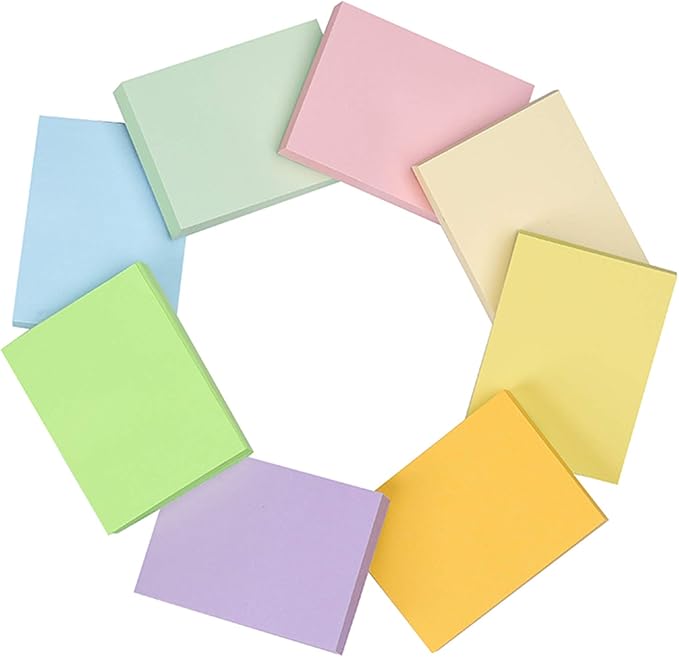 Vanpad Sticky Notes 1.5x2 Inches,48 Pads, Light Colors Self-Stick Pads,75 Sheets/Pad