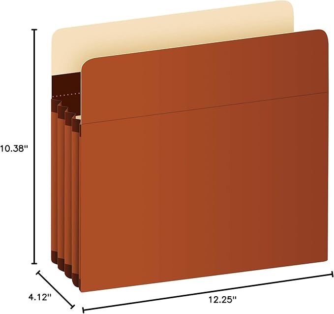 Pendaflex Expanding Accordion File Pockets, Extra Durable, Expands 3.5", Letter Size, Reinforced with Dupont Tyvek Material, 10/Box (15421), Brown