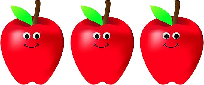 Hygloss Products Happy Apples Classroom Accents – Creative Teaching Resources – 7 Inches, 30 Pack (33746)