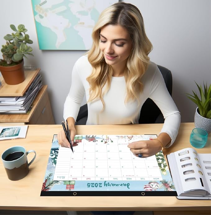 designs 2025 desk calendar,2025 wall calendar,11.8x17 inches large calendar with schedules and holidays, calendar 2025 for family and office planning, gift for christmas, new year