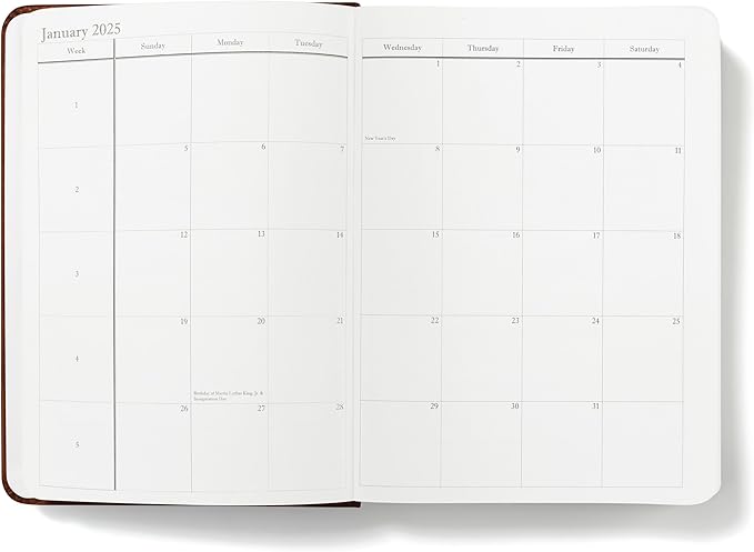 Wykeham's Executive 2025 Daily Journal Planner (Brown, 4.5"×3.5")