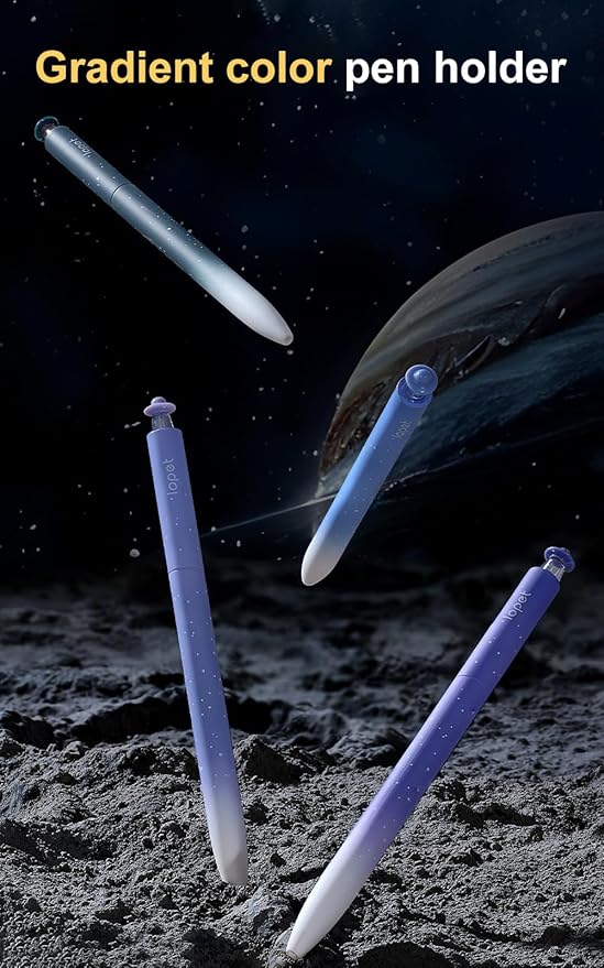 Creative Galaxy Pens Quick Dry Black Ink Fine Point Smooth Writing for Journaling Note Taking, Cute Office School Supplies Gifts for Women Men, Pack of 4pcs(Starry sky)