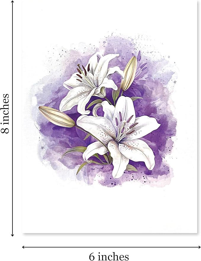 Paper With Deepest Sympathy Card, White Lily Pop Up Card, Loss of Loved One, Pet, Mom, Dad, Child, Thinking Of You, Condolence, Bereavement, Grief with Envelope (White Lily)