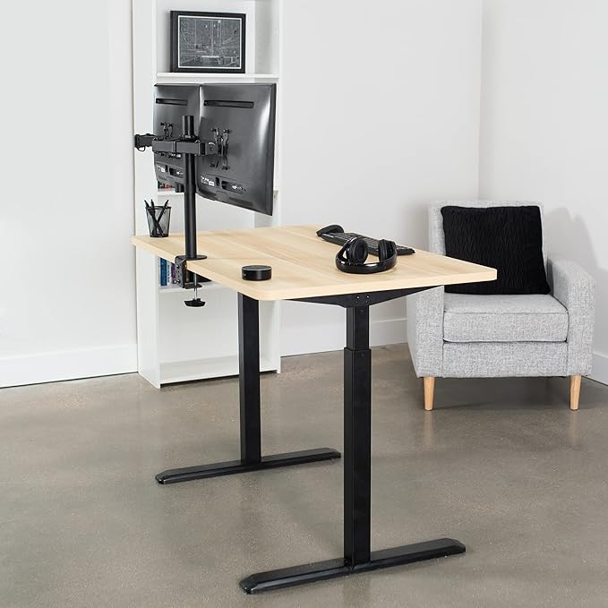 VIVO Universal 48 x 30 inch Solid One-Piece Table Top for Standard and Sit to Stand Height Adjustable Home and Office Desk Frames, Light Wood, DESK-TOP48-30C