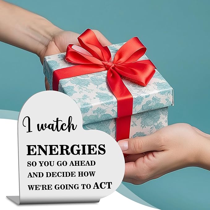Funny Office Decor,Office Desk Accessories for Women Men,New Job Gifts for Friend Colleague Coworker,Cute Office Quote Sign - I Watch Energies Sign