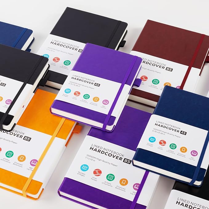 3 Pack Journals Notebooks, B5(7.1'' X 10'') Thick Notebook Journal College Ruled Bulk, Large Hardcover Leather Bound Lined Notebook Journal Set for Women Men Work Writing, Multicolor