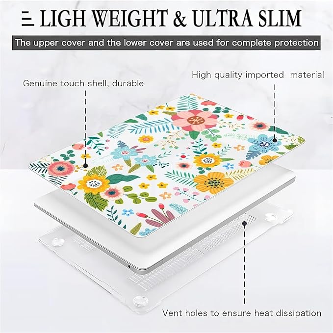Compatible with 14.2 Inch MacBook Pro A2442/A2779, Abstract Flower Hard Plastic Shell Cover Case