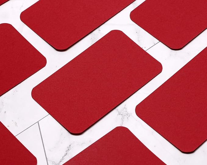 Penta Angel 100 Pcs Mini Paper Blank Gift Notes Cards DIY Craft Small Word Business Message Cards (Red)