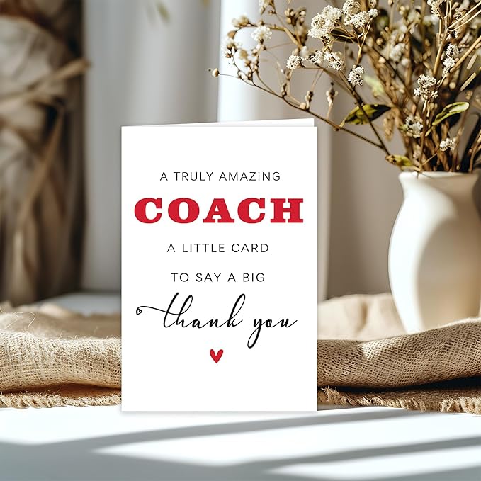 Thank You Coach Card, Coaches Appreciation Gifts for Men Women, Basketball Soccer Coach Retirement Birthday Gifts