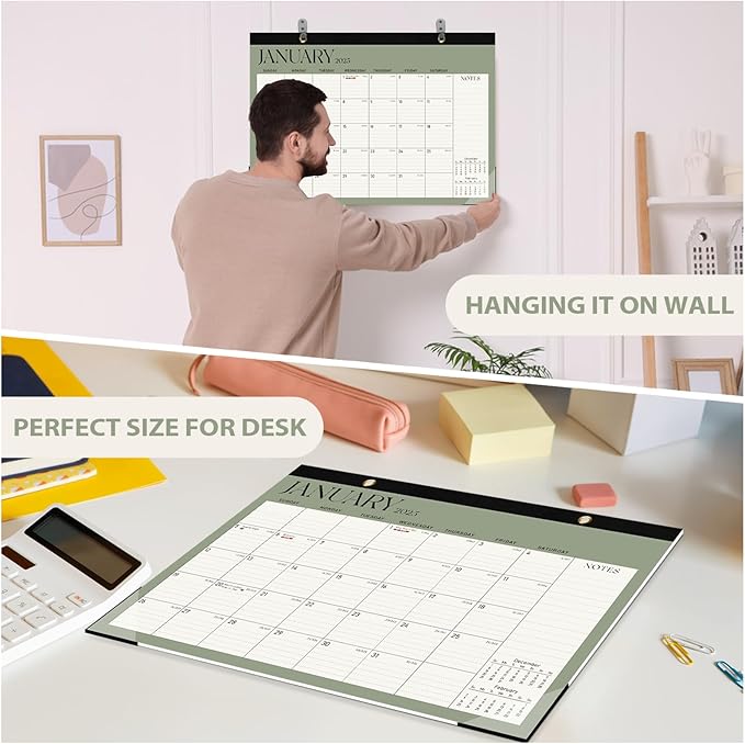 Desk Calendar 2025, January 2025 to June 2026, 18 Months, Large Size 17" x 12" Desktop/Wall Monthly Calendar with To Do List, Personal Desk Calendar Planner for Home, School, Office