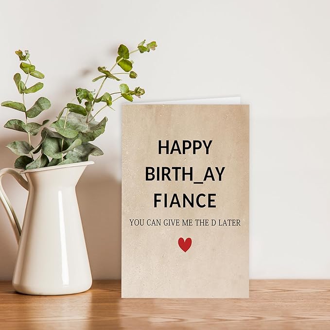 Funny Birthday Card for Fiance, Happy Fiance Birthday Gift for Him, Humor Bday Card for Husband to Be from Fiancee, Unique Birthday Decoration for Fiance