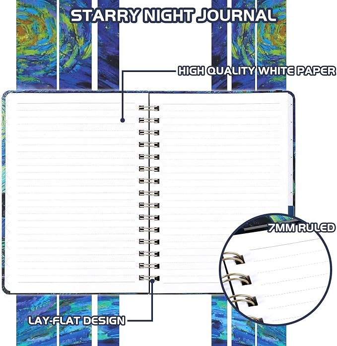 Ruled Journal/Notebook - Lined Journal with Premium Thick Paper, College Notebook/Journal, 8.5" X 6" with Exquisite Inner Pocket, Strong Twin-Wire Binding, Waterproof Hardcover for Home, School