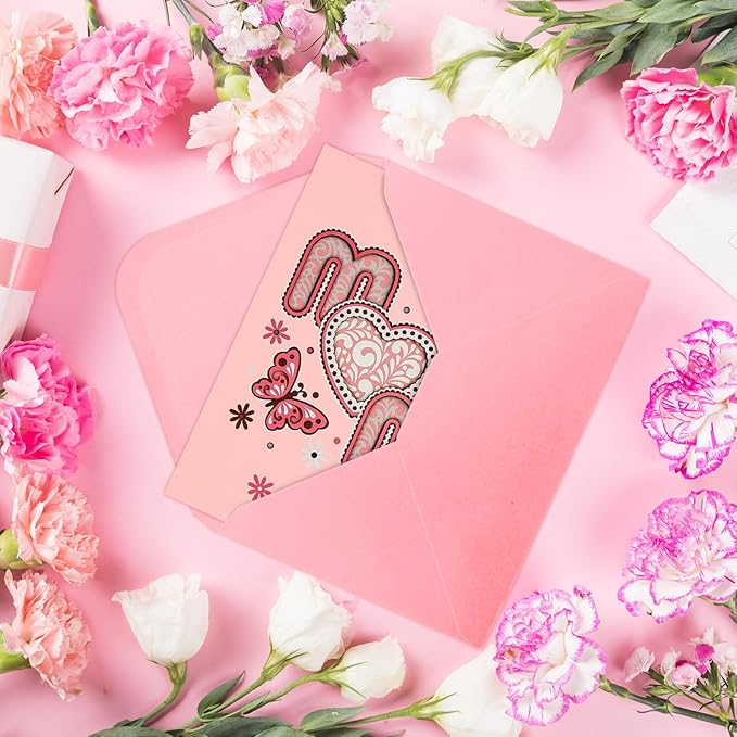 Fancy Land 12 PCS Mothers Day Cards Die Cut Design Happy Mothers Day Cards with Envelopes and Stickers Mothers Day Gifts