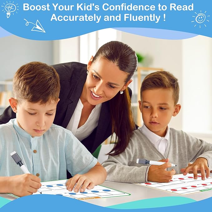 Aizweb 12 Pack Phonemic Awareness Dry Erase Board,9" x 12" Syllable Small Whiteboard,Speech Therapy Material Phonics Games,Science Reading Manipulative,Preschool Kindergarten Classroom Must Have