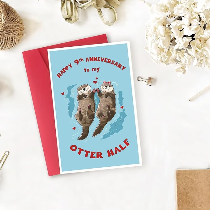 Funny 9th Anniversary Card for Husband Wife,Romantic 9 Year Anniversary Card,9th Wedding Gift for Dad Mom,Sweet 9th Gift Idea for Him Her