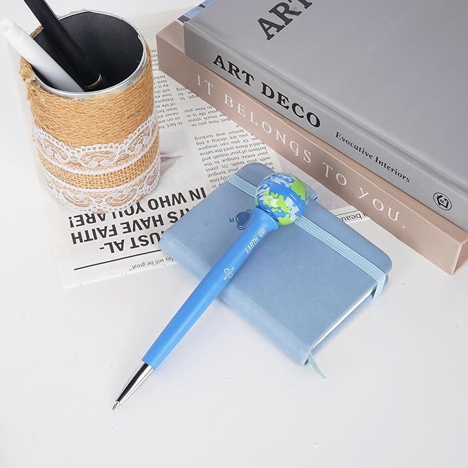 Rotating Gel Ink Rollerball Earth Pen, 1.0mm Black Nib, Students Decompress the Rotary Pen,with Quick-Drying Ink Suitable for Schools, Offices