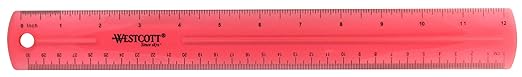 Westcott Jeweltone Plastic Ruler, 12-Inch, Pink (16022)