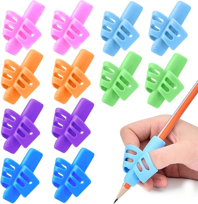 JuneLsy Pencils Grips Pencils Grips for Kids Handwriting Posture Correction Training Writing AIDS for Kids Toddler Preschoolers Students Children Special Needs (12PCS)