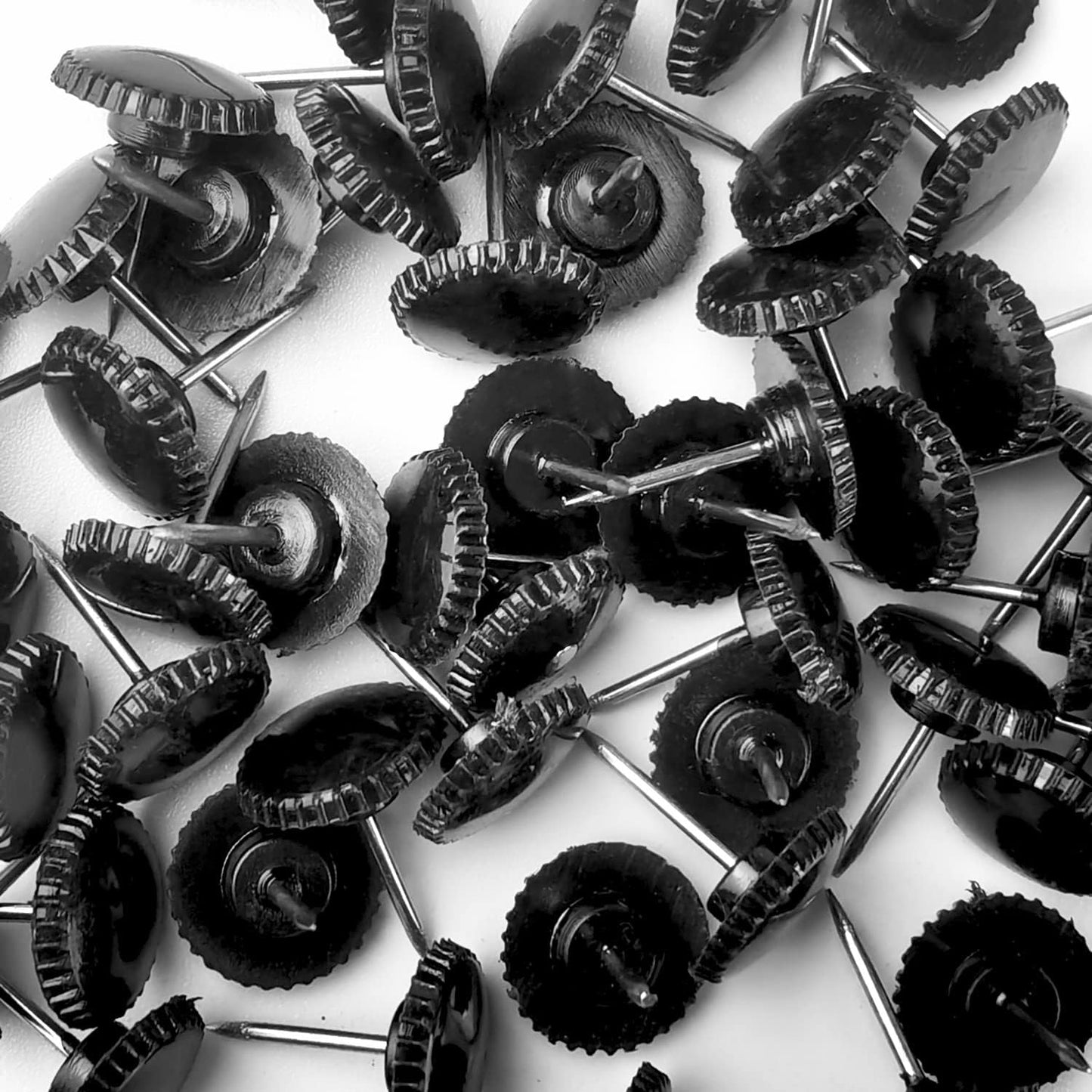 Lunies 100 PCS Black Plastic Push Pins, Thumb Tacks for Wall, Wall Pins for Hanging, Standard Plastic Head and Steel Point Push Pins for Cork Board
