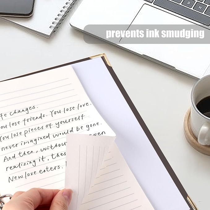 Koogel 2 Sets 6-Ring Binders, Refillable Binder 7"x9.3" Black and Gray Planner Binder for Journaling Collections with 70 Sheets Ruled Refill Paper 70gsm