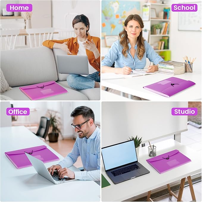 6 Pack Accordion File Organizer Expanding File Folder with 13-Pockets, A4 Letter Size Paper Document Receipt Holder for School Office Supplies