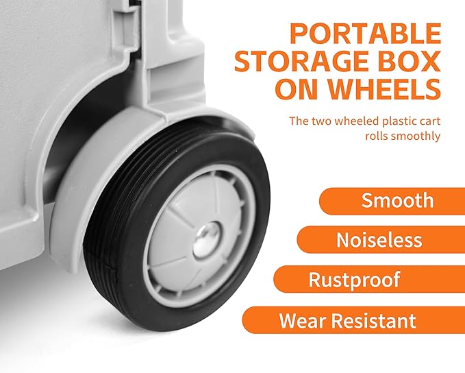 MaxWorks 50876 Collapsible Gray Rolling Folding Dolly Grocery Cart - Multi-Functional Teacher Dolly with Extra Storage, Durable Wheels, and Easy-to-Fold Design for Classroom, Office, Shopping