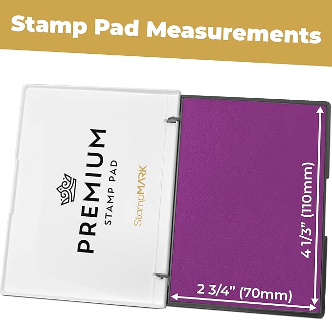 Premium Stamp Pad Medium Size 3" x 4" - for Traditional Rubber Stamps - Felt Pad Magenta Purple Color