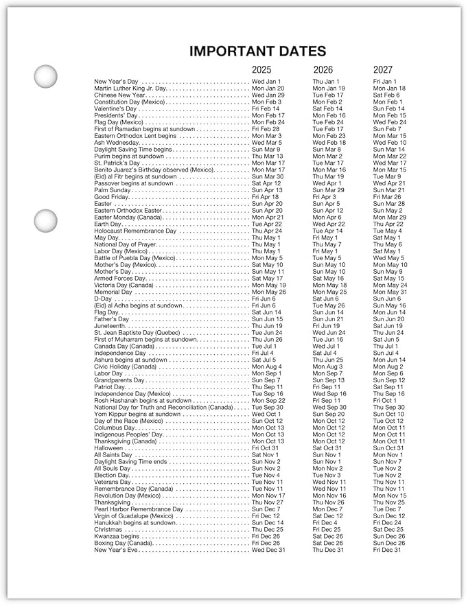 AT-A-GLANCE 2025 Desk Calendar Refill, Daily, 3" x 3-3/4", Mini, Loose-Leaf (E9195025)